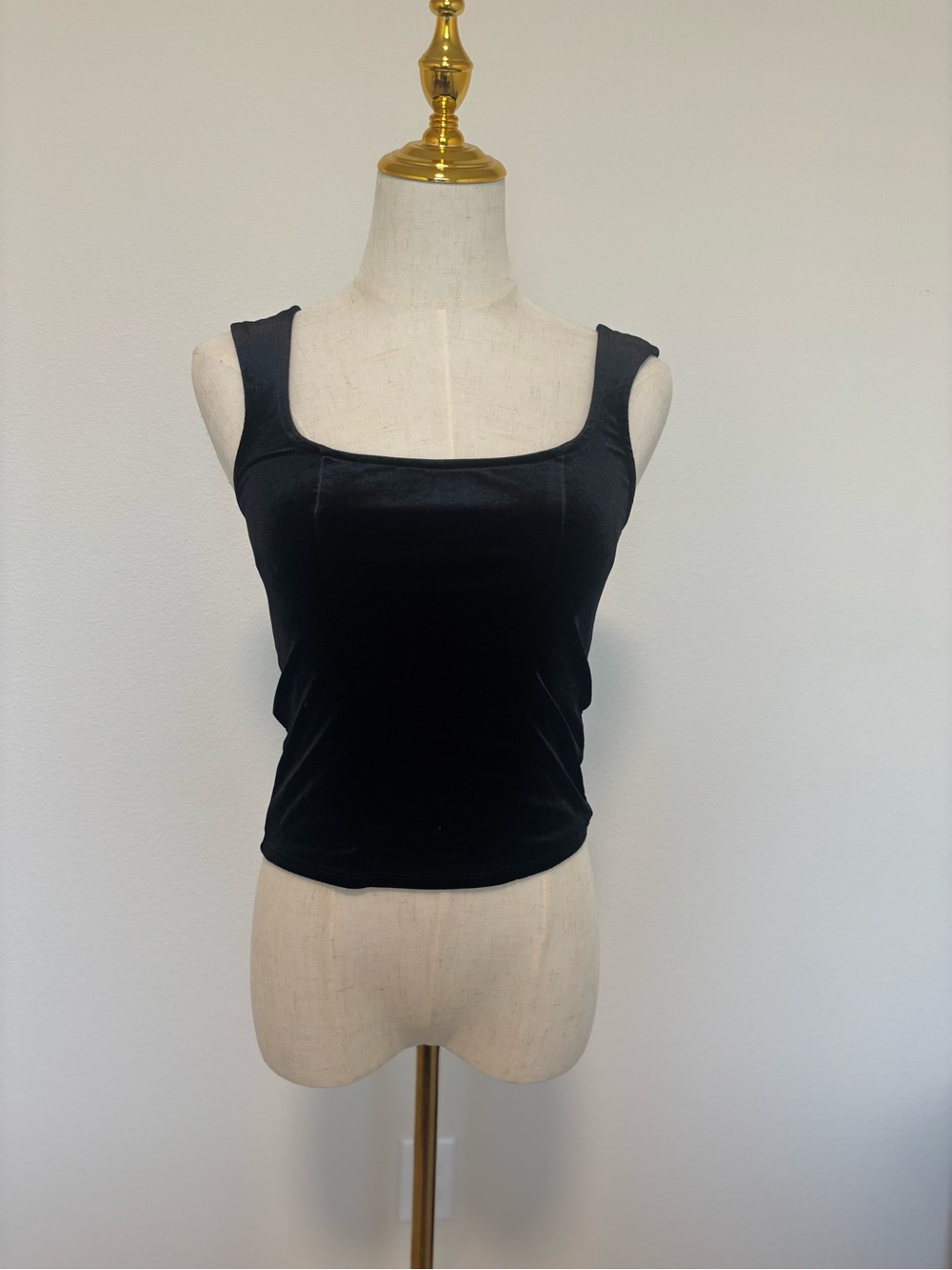 Old Navy Black Velvet Square-Neck Tank